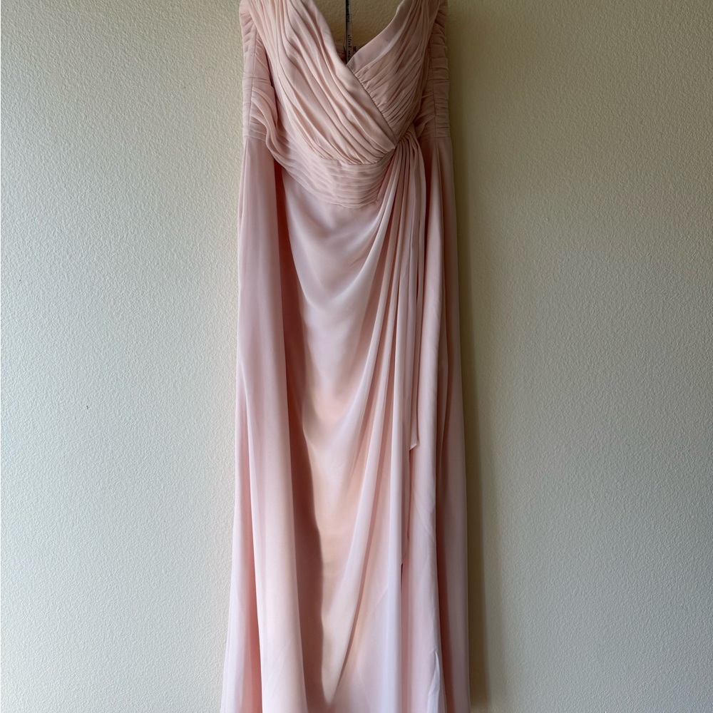 Alfred Angelo Soft Blush Pink Long Sleeve Draped Gown